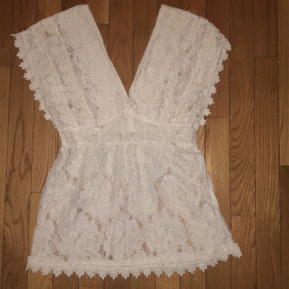 Arden B Tops - Arden white lace top